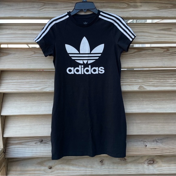 adidas Other - Adidas black short sleeve logo dress Girl 13-14Y